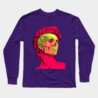 David Skull Interactive Magenta&Green Filter T-Shirt By Red&Blue Long Sleeve T-Shirt